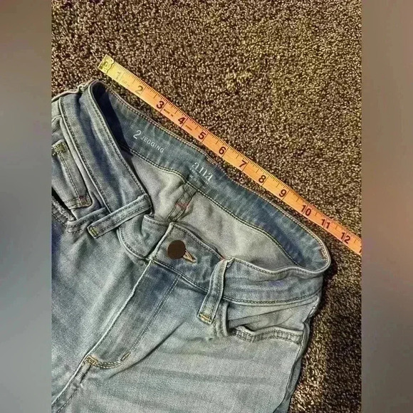 ana brand size 2 light blue woman slim fit jegging girls stretch jeans distress - Picture 7 of 9